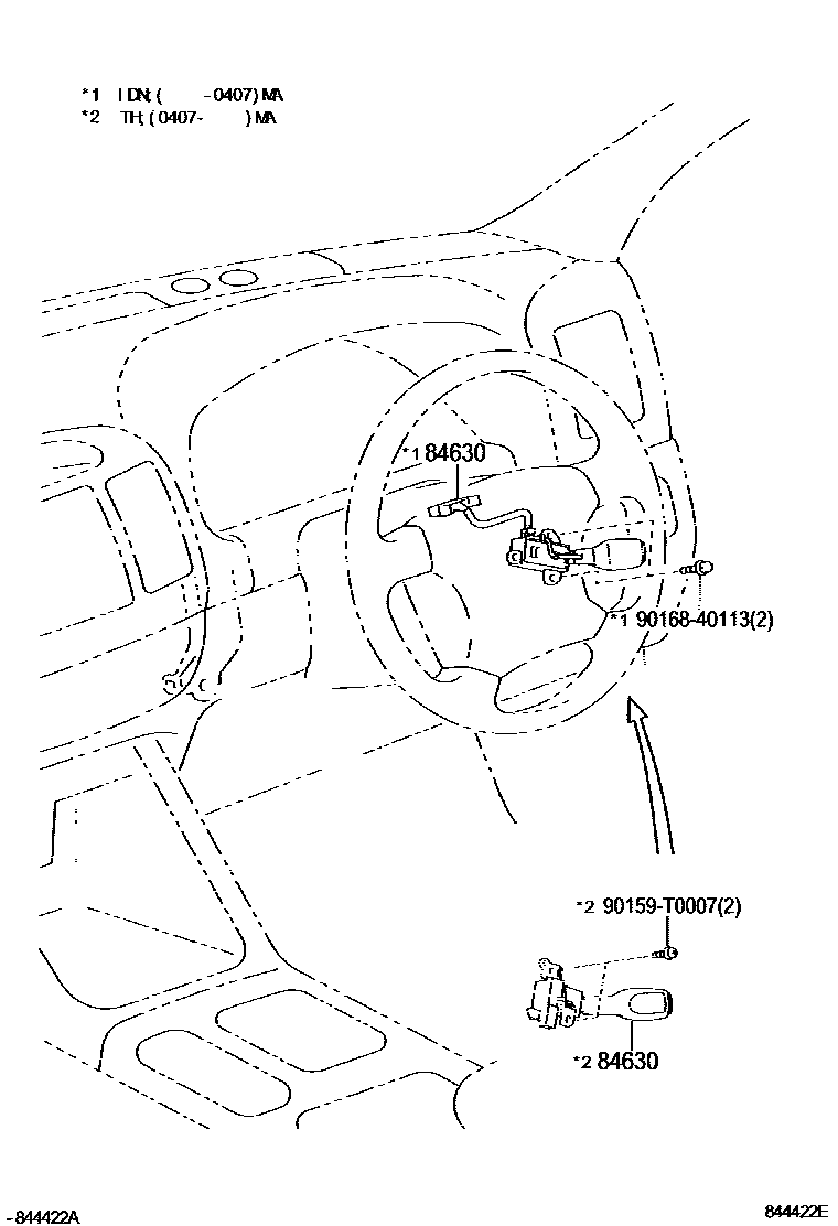 Toyota CAMRY 巡航控制(自动行驶) EPC diagram — 844422E