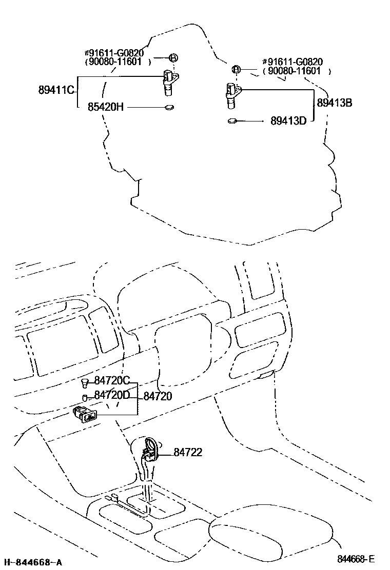 Toyota CAMRY 超速档和电子控制变速器 EPC diagram — 844668E