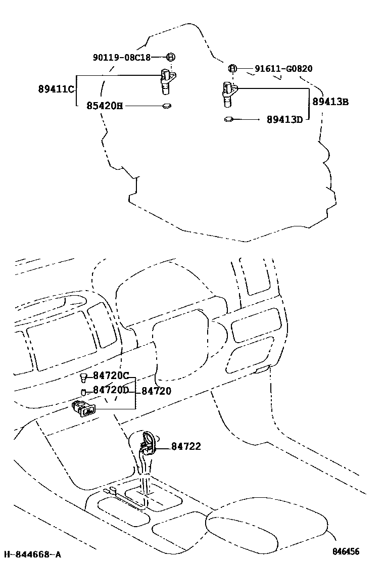 Toyota CAMRY 超速档和电子控制变速器 EPC diagram — 846456