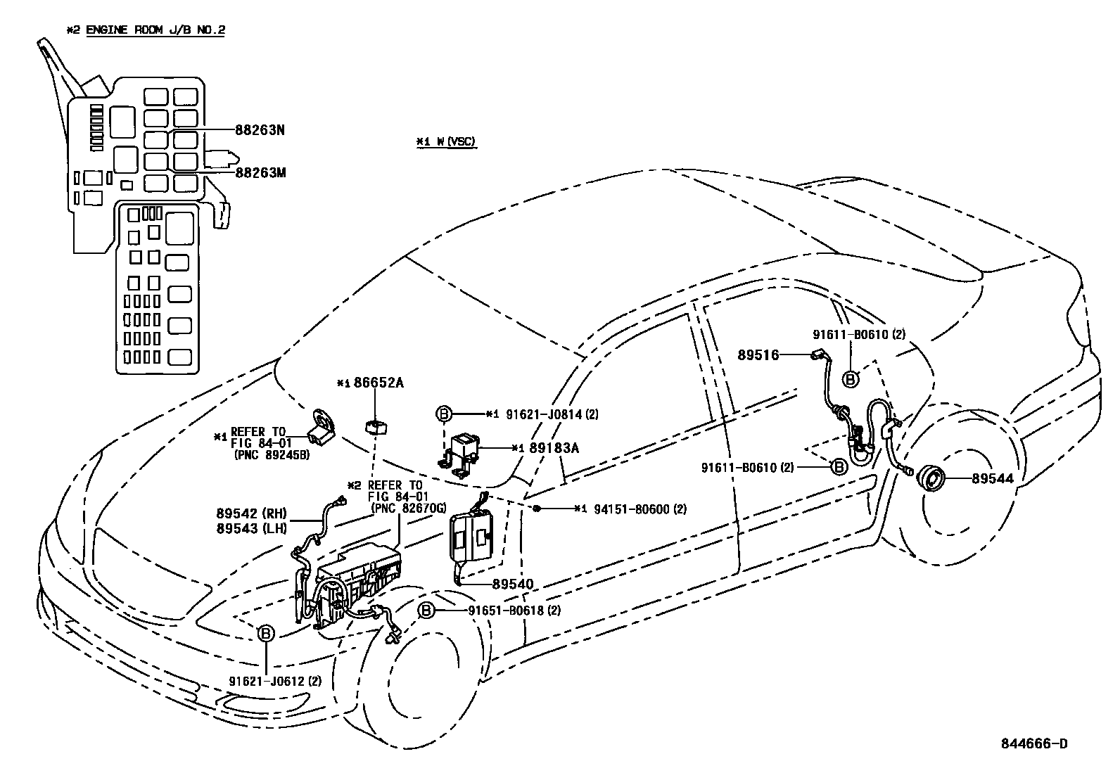 Toyota CAMRY ABS 和 VSC EPC diagram — 844666D