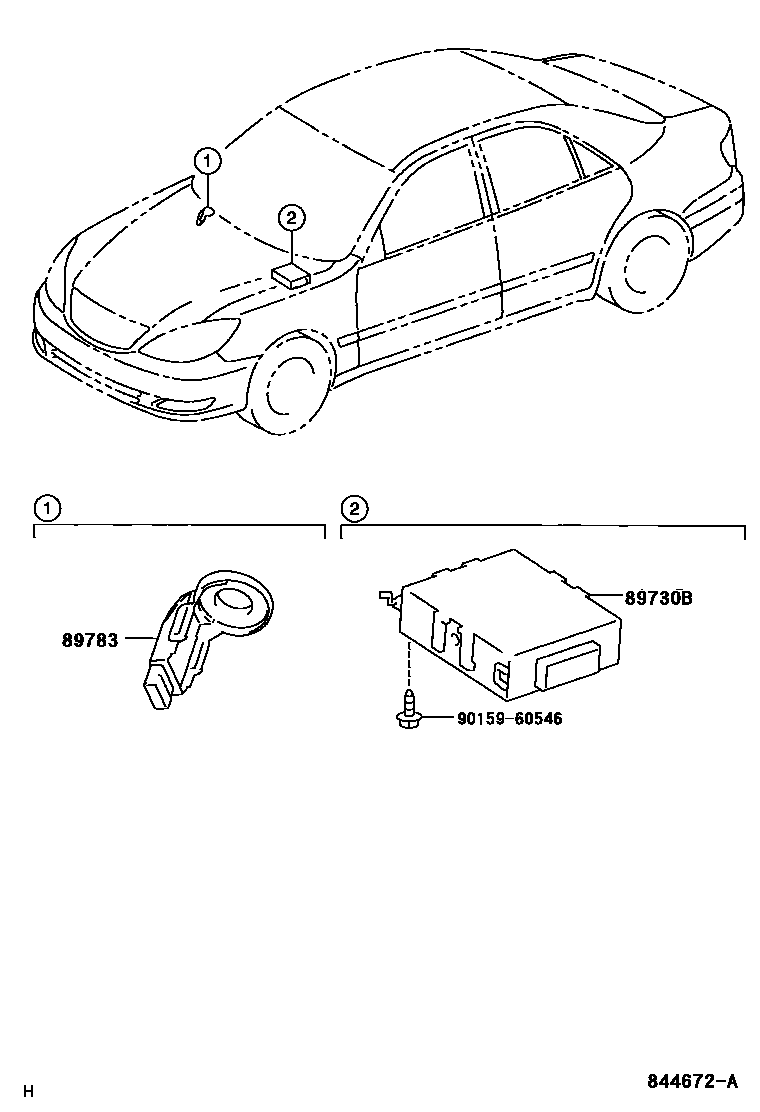Toyota CAMRY 防盗装置 EPC diagram — 844672A