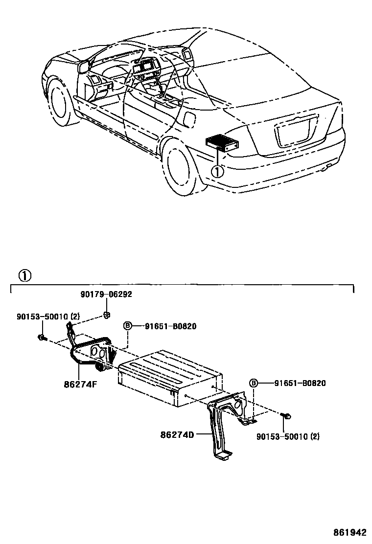 Toyota CAMRY 导航和前监视器显示屏 EPC diagram — 861942