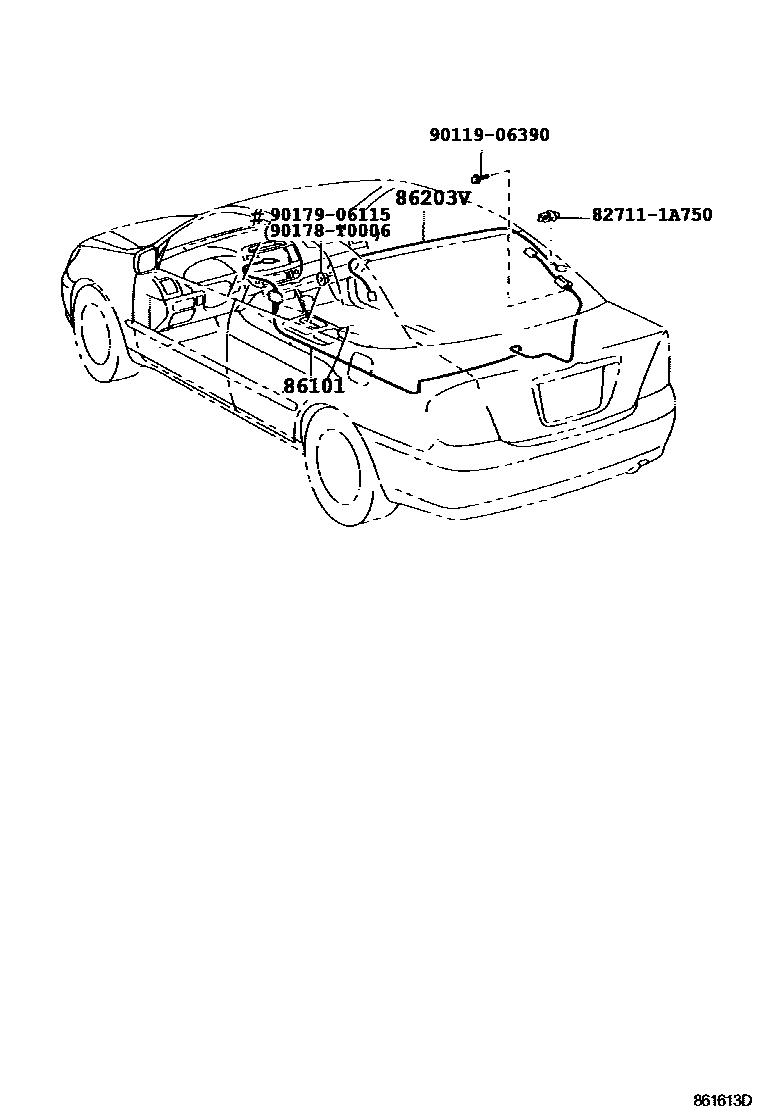 Toyota CAMRY antenna EPC diagram — 861613D