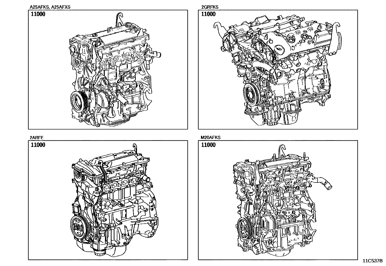 Toyota CAMRY Partial Engine Assembly EPC diagram — 11C537B