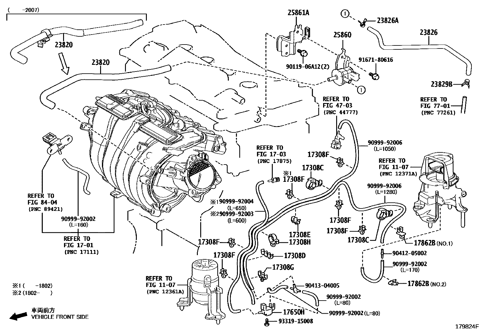 Toyota CAMRY vacuum tube EPC diagram — 179824F