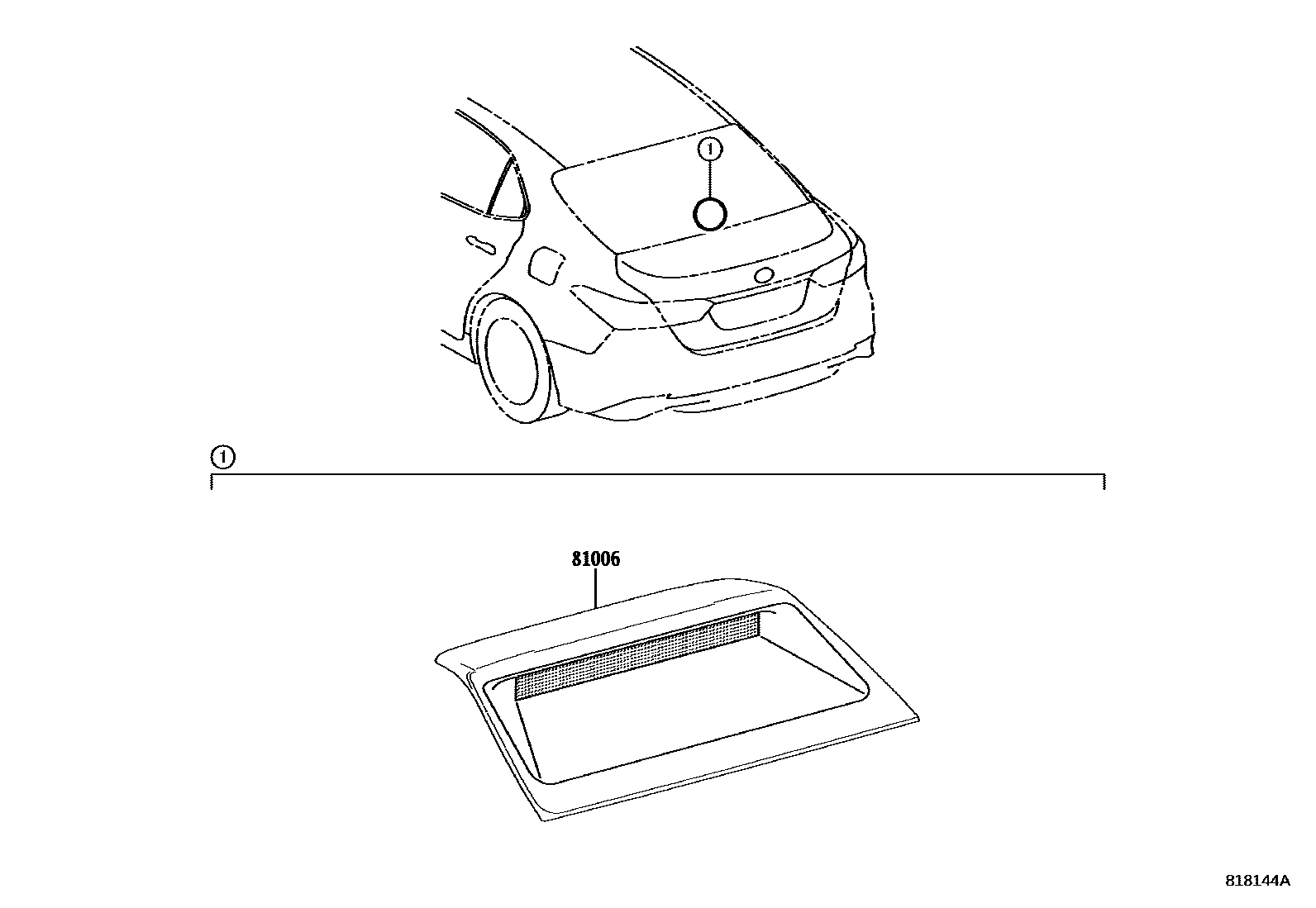 Toyota CAMRY 高位刹车灯 EPC diagram — 818144A