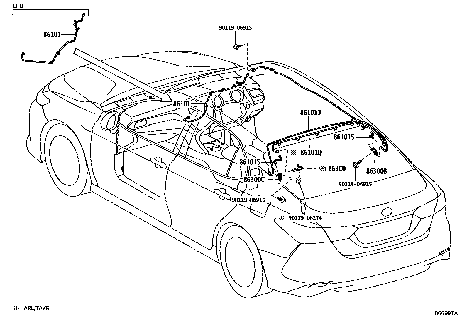 Toyota CAMRY antenna EPC diagram — 866997A
