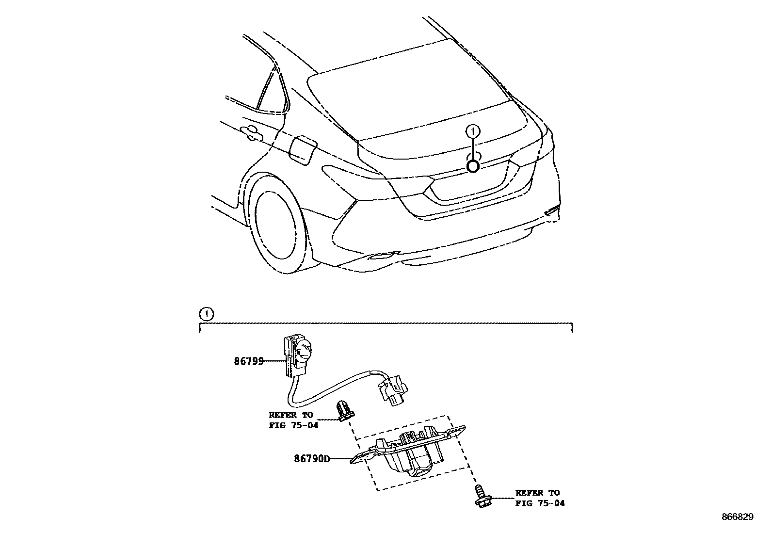 Toyota CAMRY 倒车影像和摄像头 EPC diagram — 866829