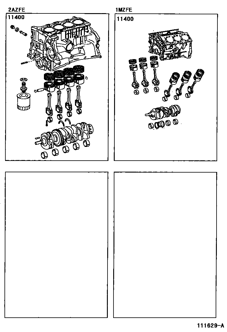 Toyota CAMRY Short Block Assembly EPC diagram — 111629A