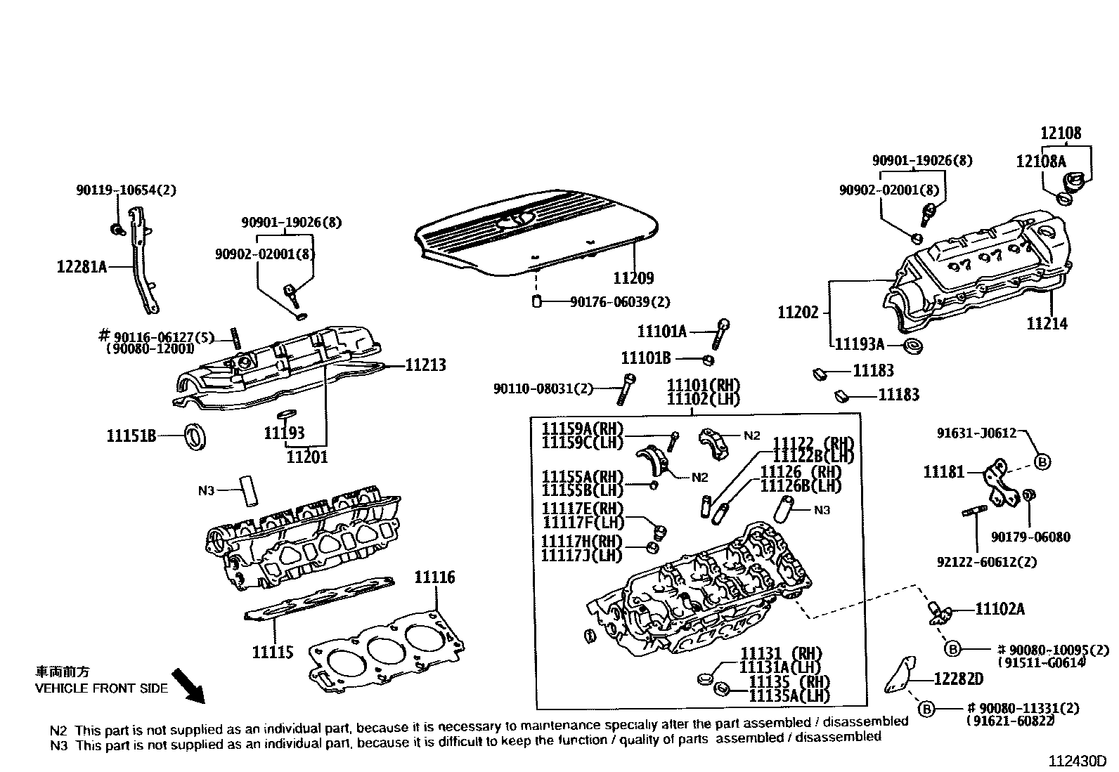 Toyota CAMRY Cylinder Head EPC diagram — 112430D