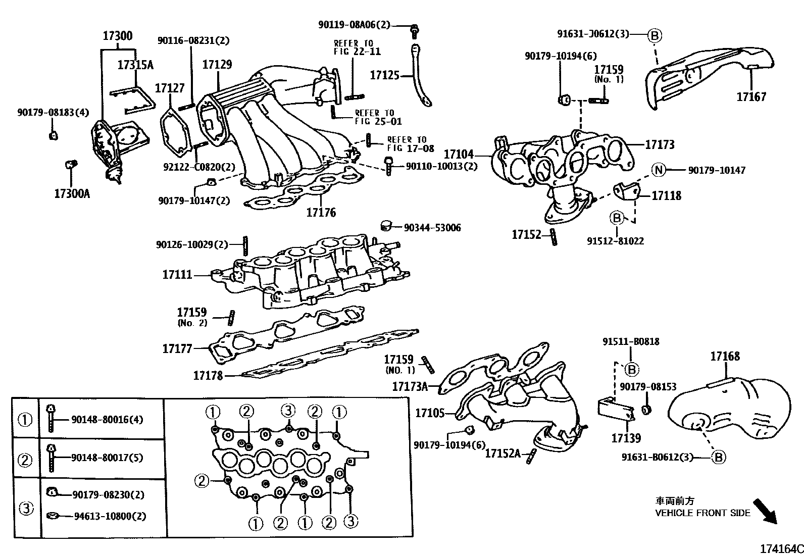 Toyota CAMRY Manifold EPC diagram — 174164C