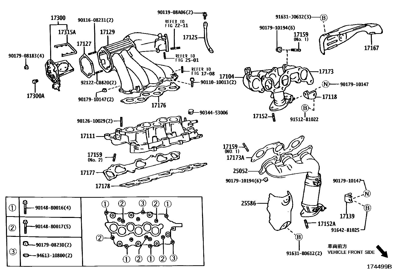 Toyota CAMRY Manifold EPC diagram — 174499B