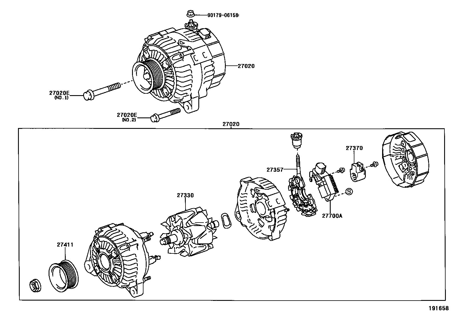 Toyota CAMRY Alternator EPC diagram — 191658