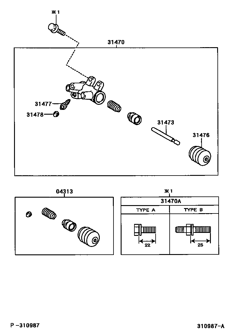 Toyota CAMRY 离合器分离缸 EPC diagram — 310987A