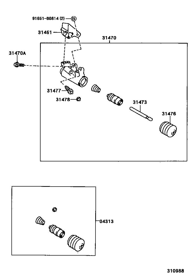 Toyota CAMRY 离合器分离缸 EPC diagram — 310988