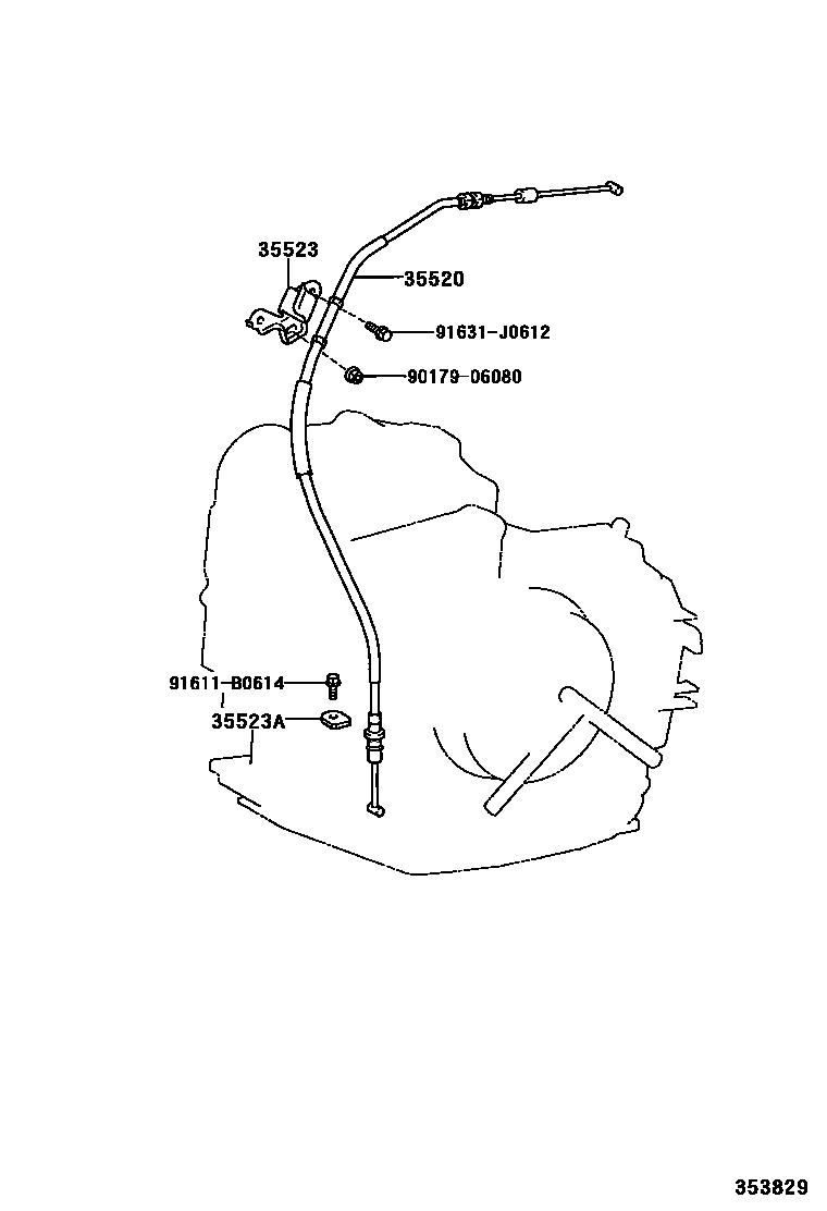 Toyota CAMRY 节气阀连杆和阀杆(ATM) EPC diagram — 353829