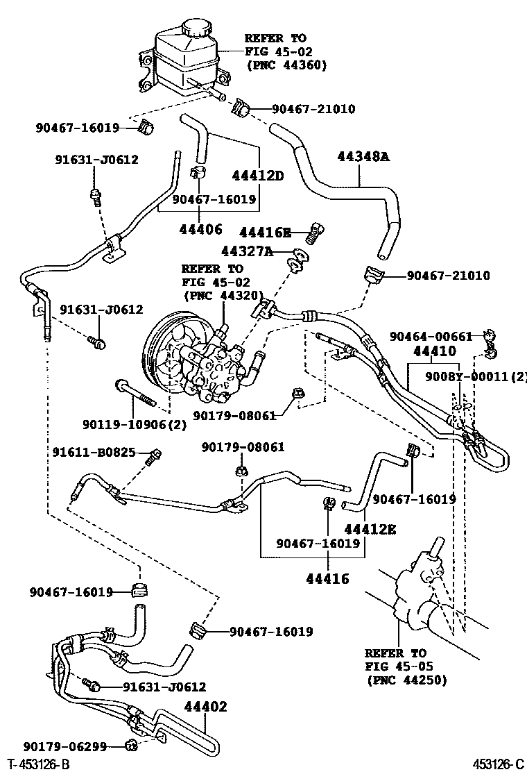Toyota CAMRY 动力转向配管 EPC diagram — 453126C
