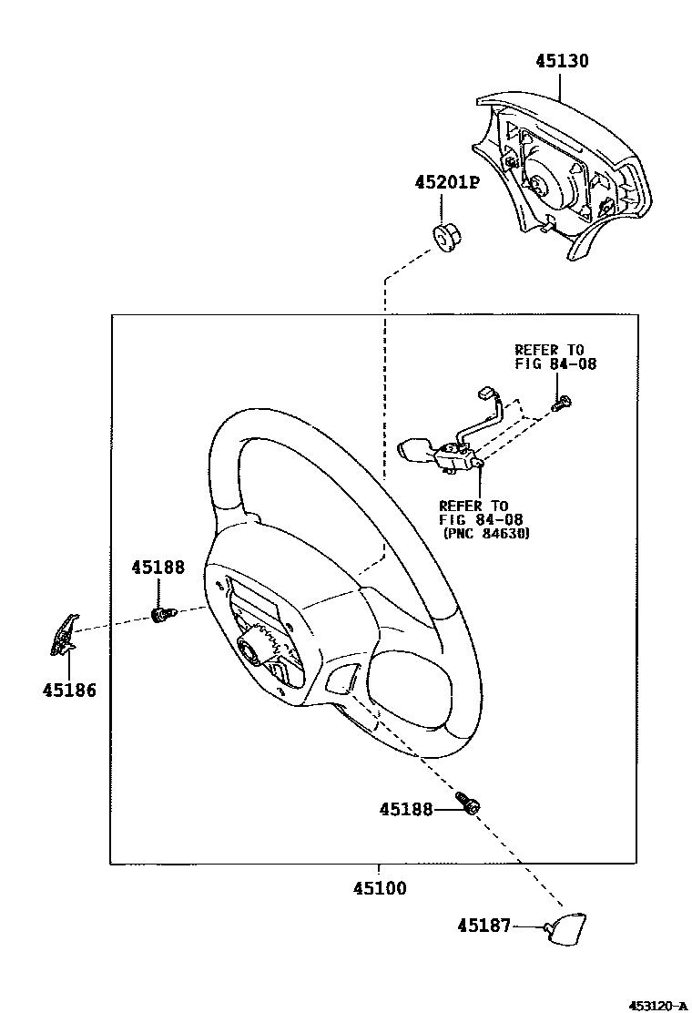 Toyota CAMRY Steering Wheel EPC diagram — 453120A