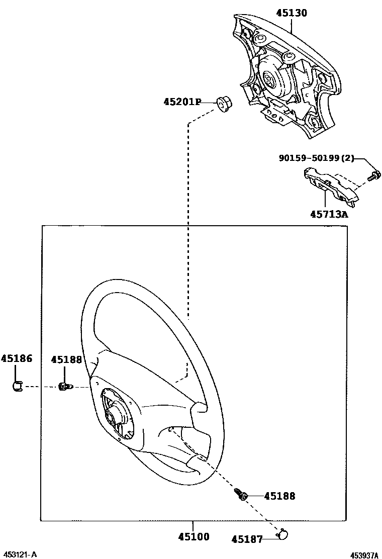 Toyota CAMRY Steering Wheel EPC diagram — 453937A