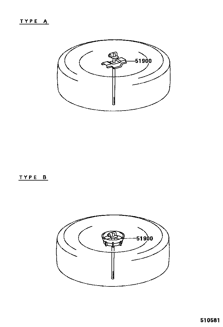 Toyota CAMRY Spare tire rack EPC diagram — 510581