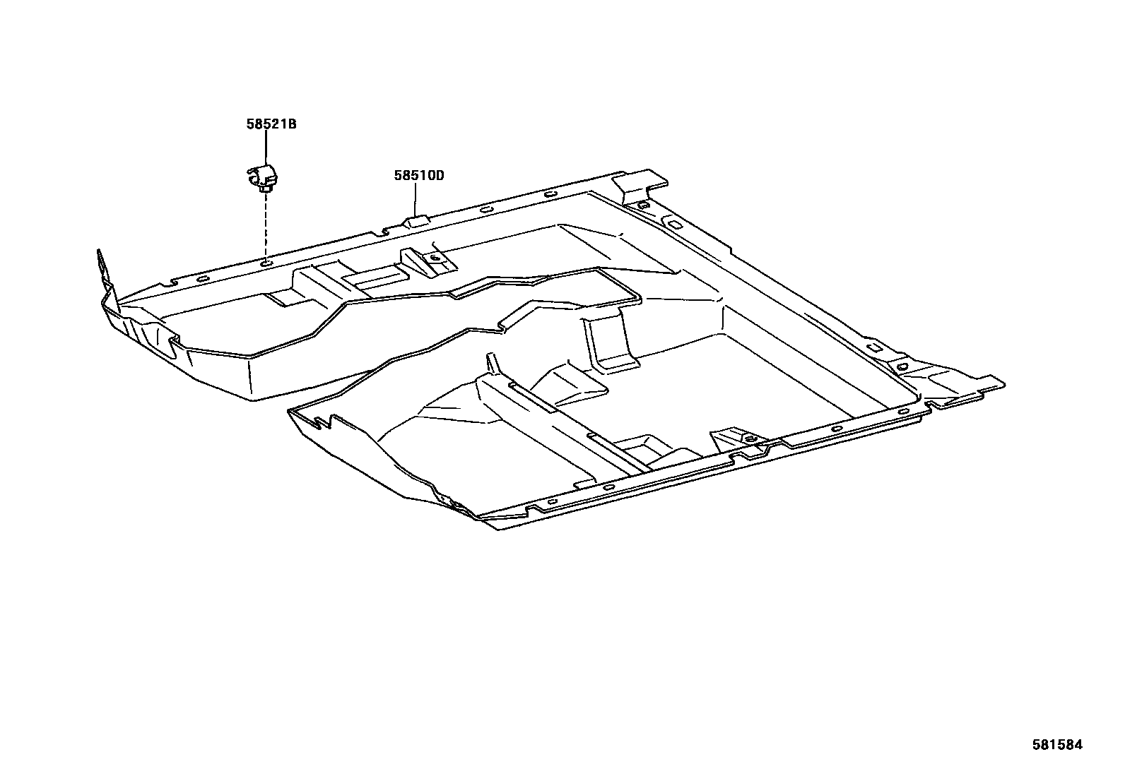 Toyota CAMRY 地板垫和地毯 EPC diagram — 581584