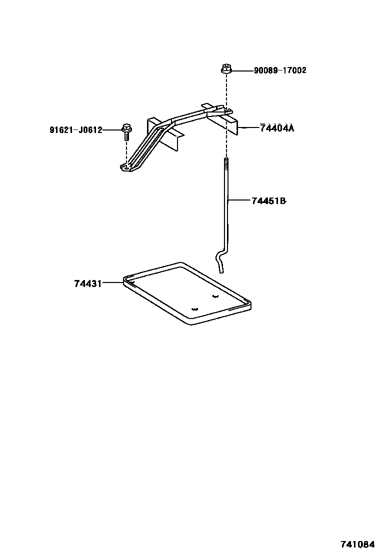 Toyota CAMRY battery holder EPC diagram — 741084