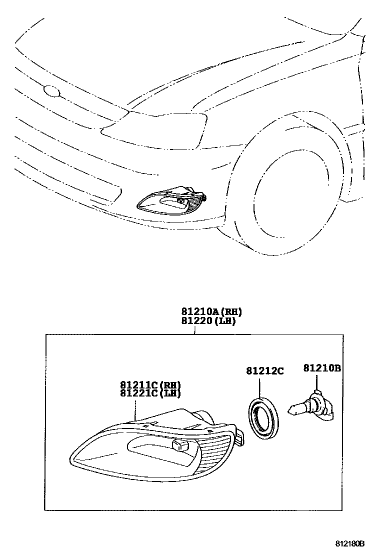 Toyota CAMRY Fog Lamp EPC diagram — 812180B