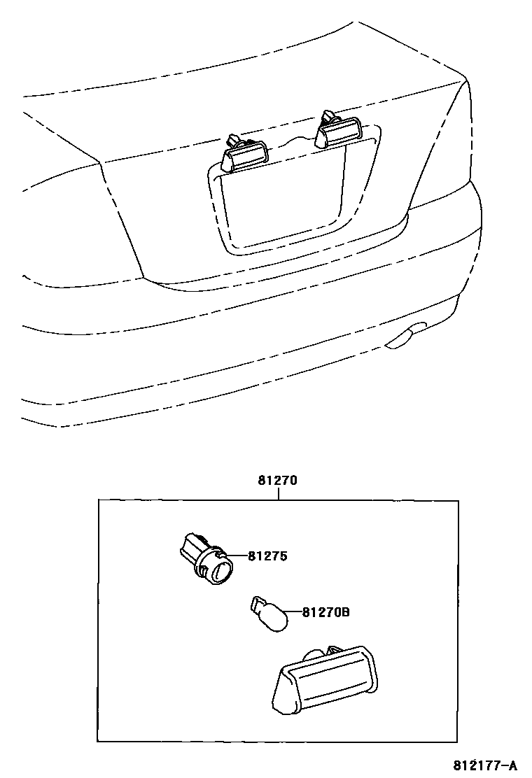 Toyota CAMRY 后牌照灯 EPC diagram — 812177A