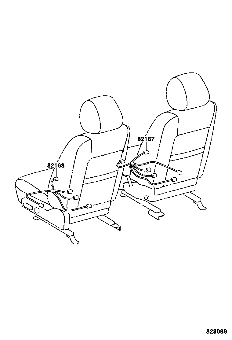 Toyota CAMRY 线束和卡夹 EPC diagram — 823089