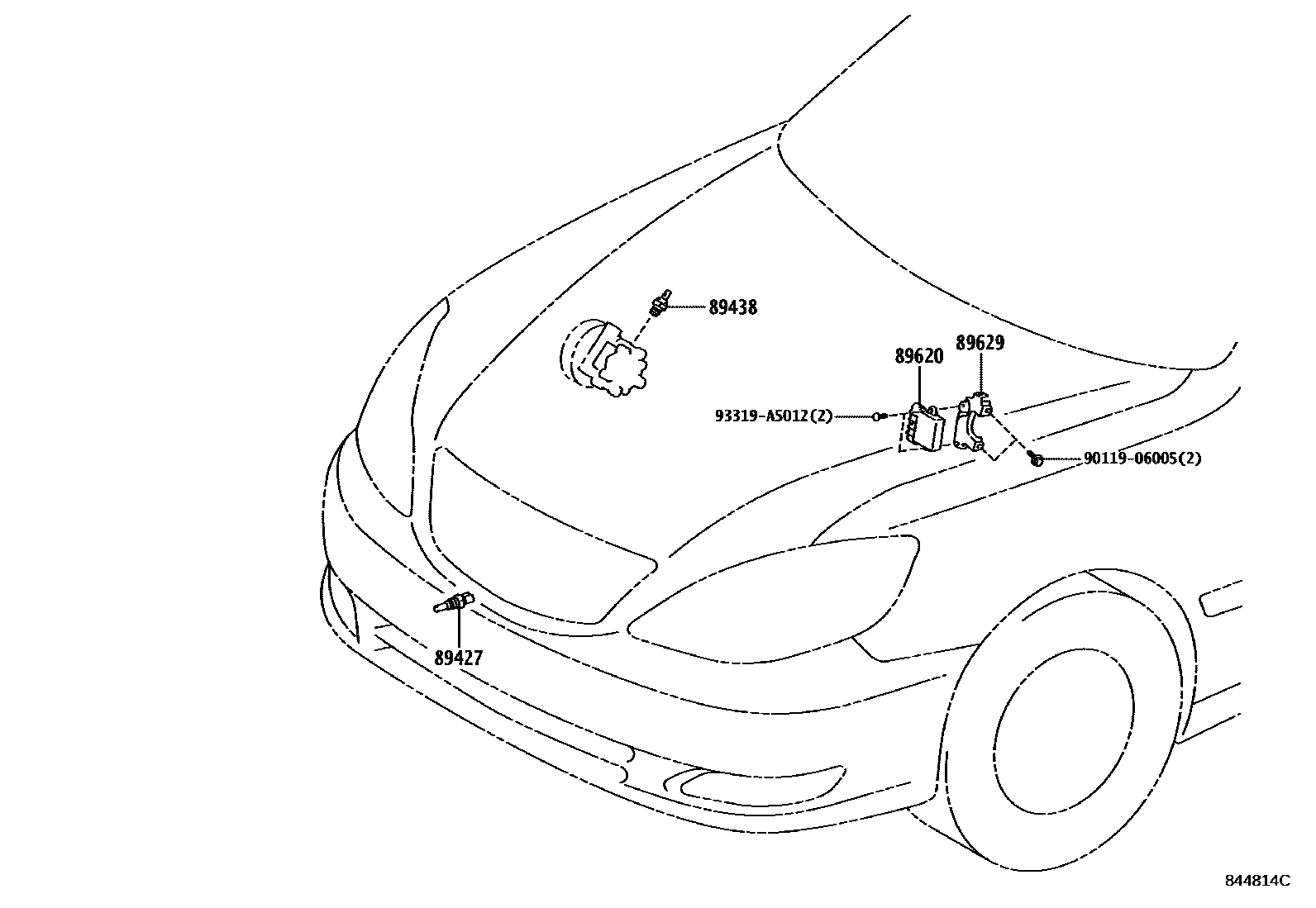 Toyota CAMRY 开关和继电器和ECU EPC diagram — 844814C