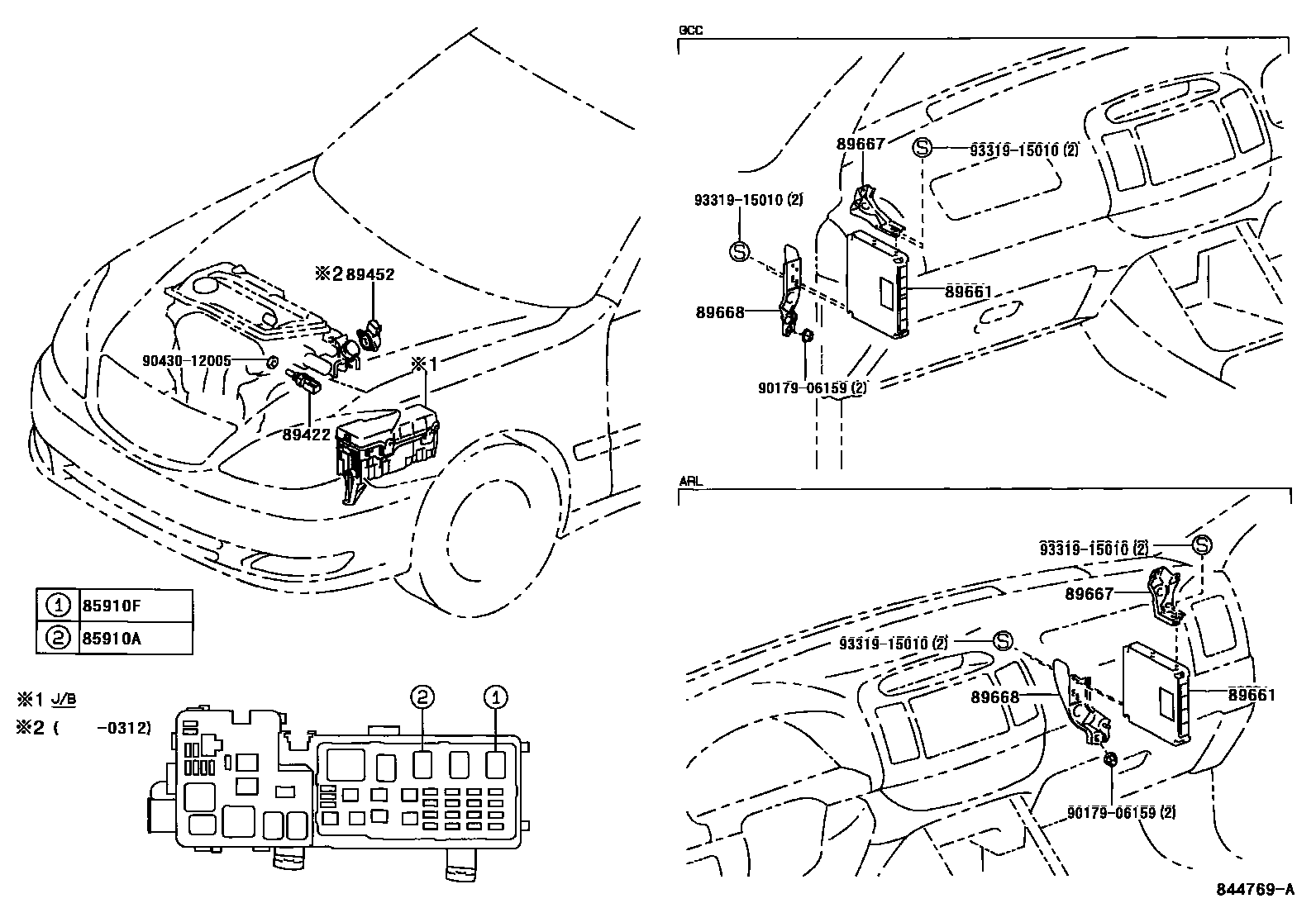 Toyota CAMRY 电子燃油喷射系统 EPC diagram — 844769A