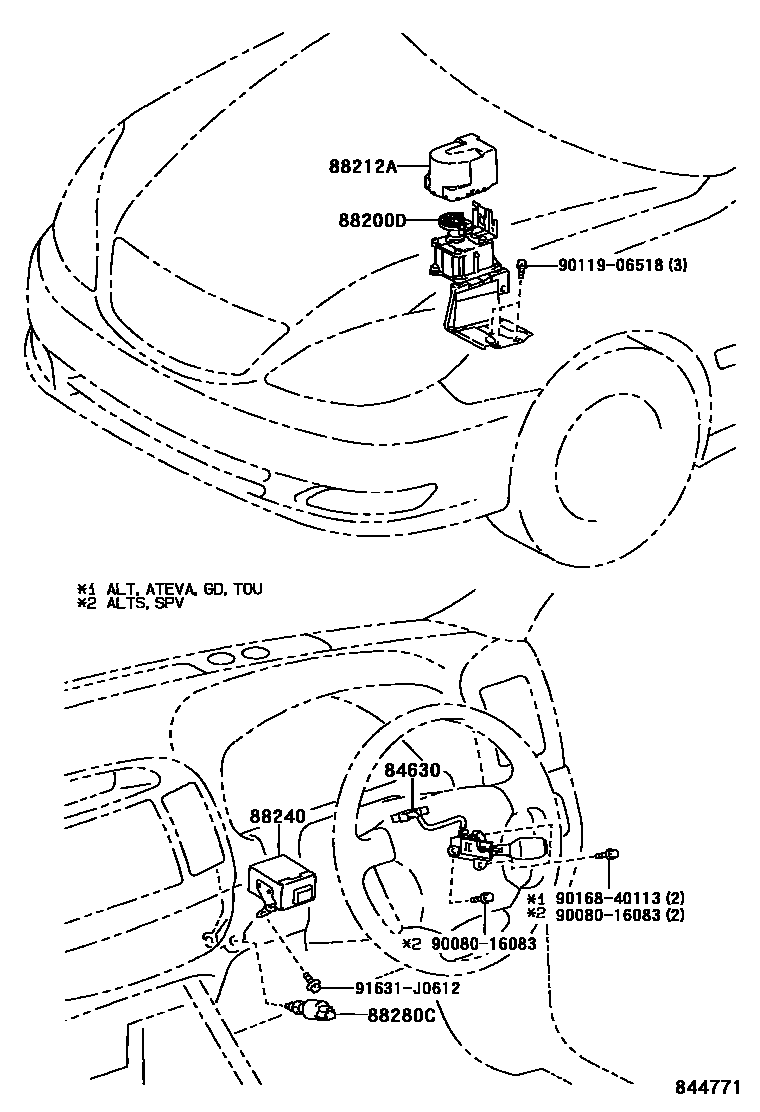 Toyota CAMRY 巡航控制(自动行驶) EPC diagram — 844771