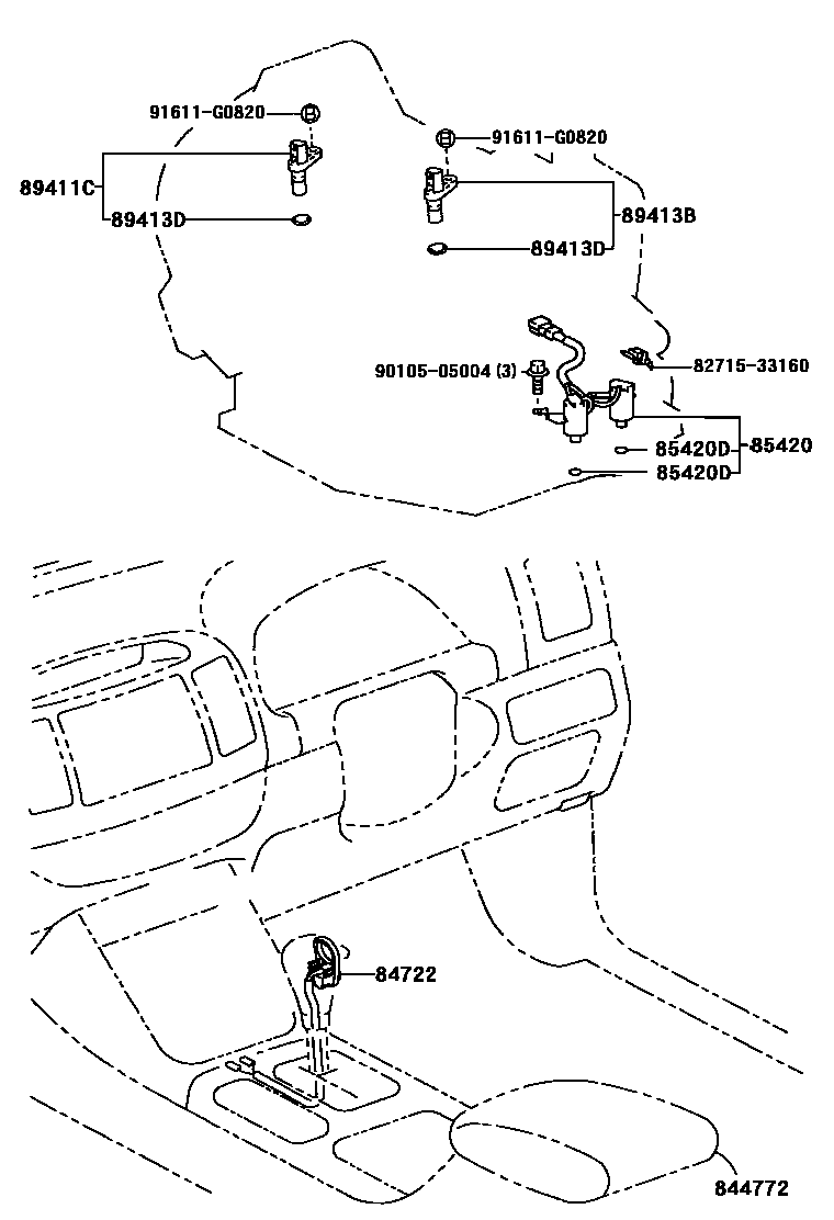 Toyota CAMRY 超速档和电子控制变速器 EPC diagram — 844772