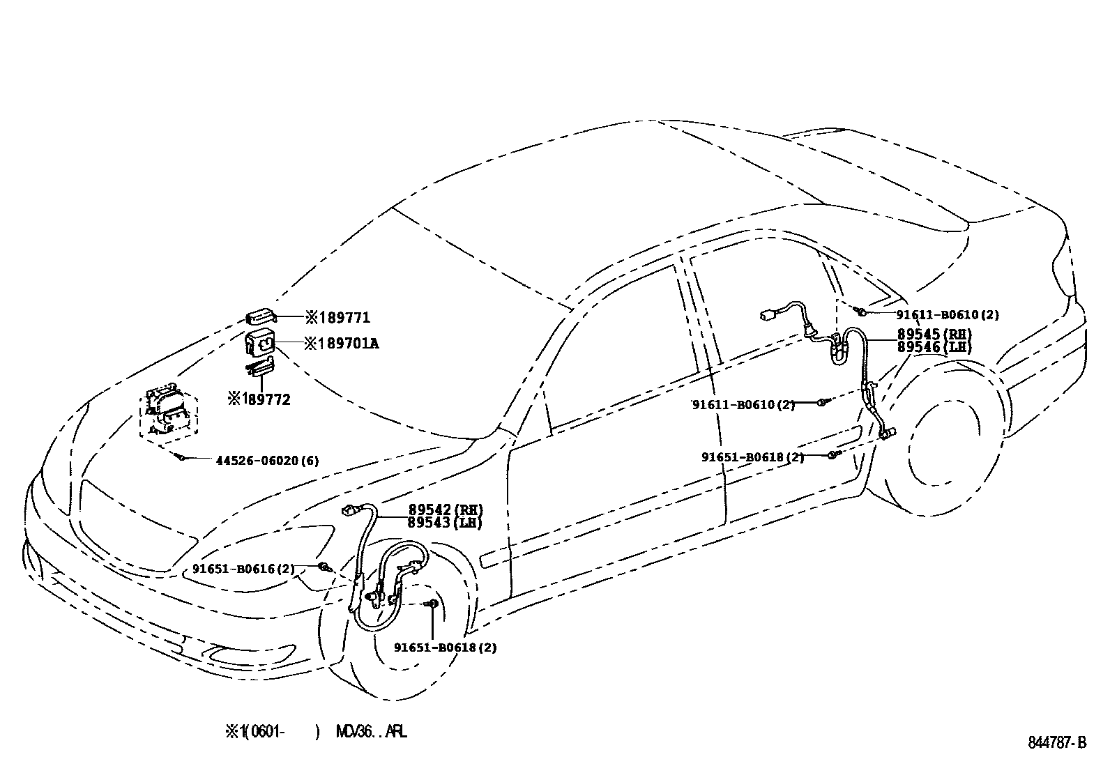 Toyota CAMRY ABS 和 VSC EPC diagram — 844787B