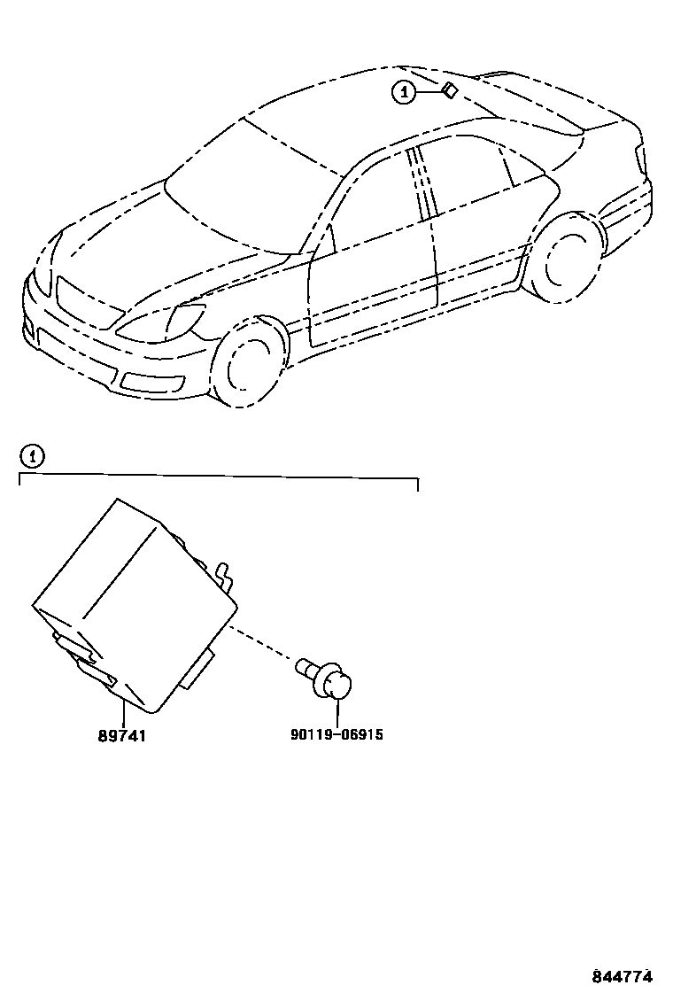 Toyota CAMRY 遥控门锁 EPC diagram — 844774