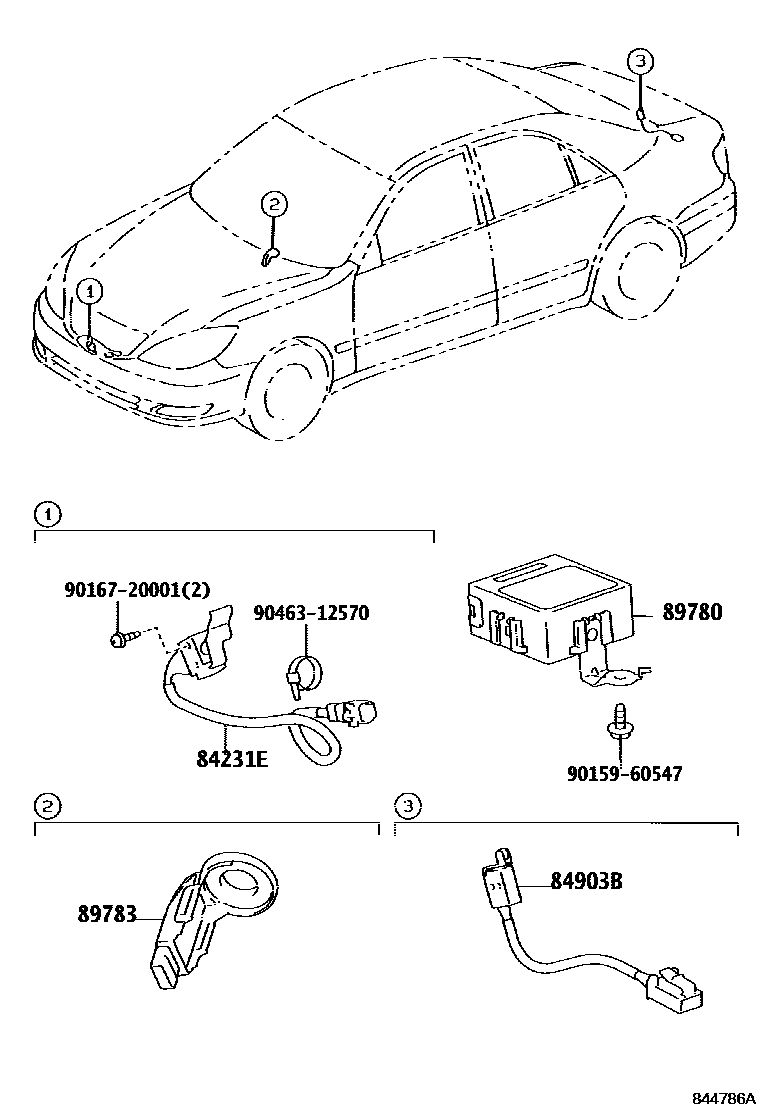Toyota CAMRY 防盗装置 EPC diagram — 844786A