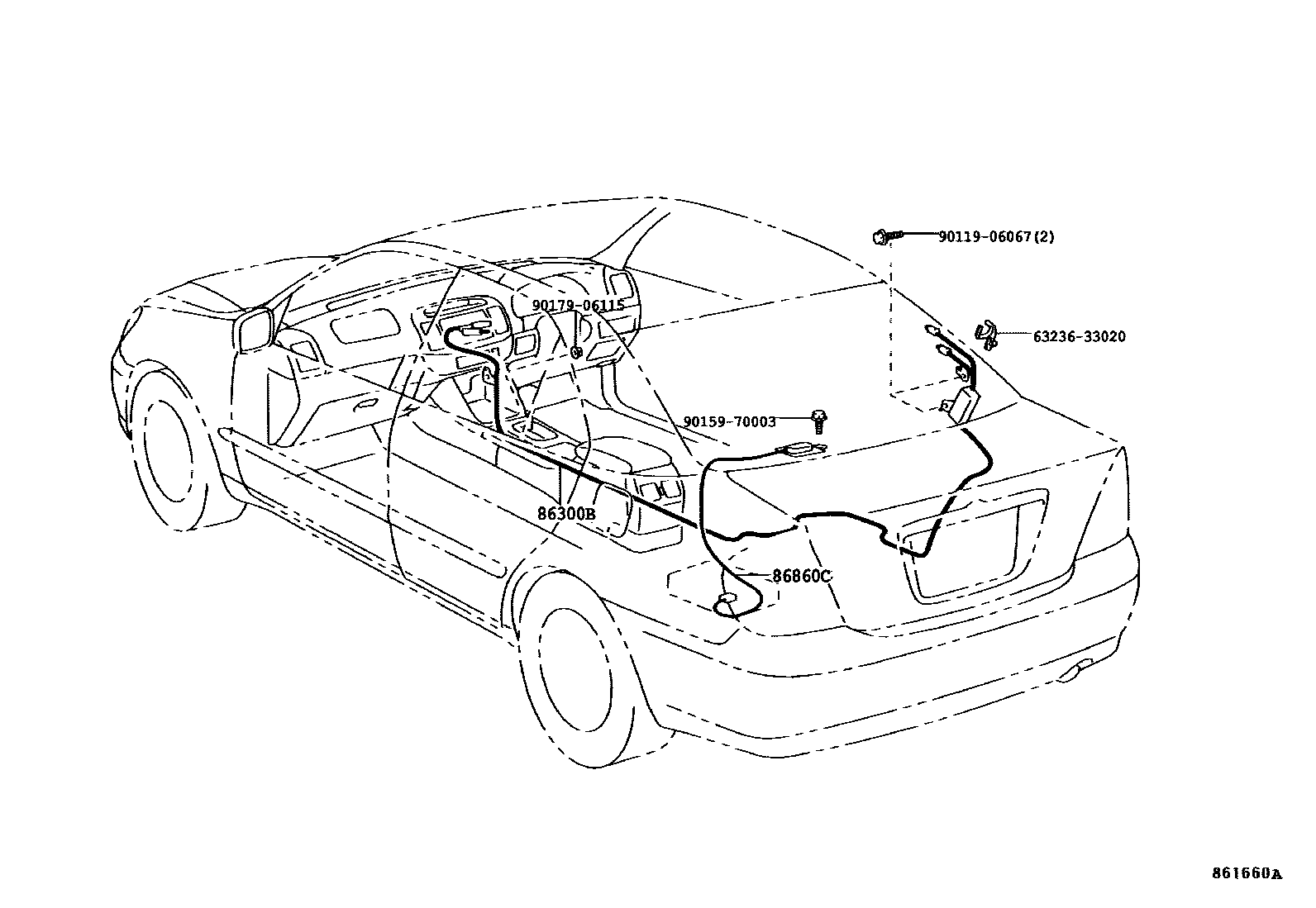Toyota CAMRY antenna EPC diagram — 861660A