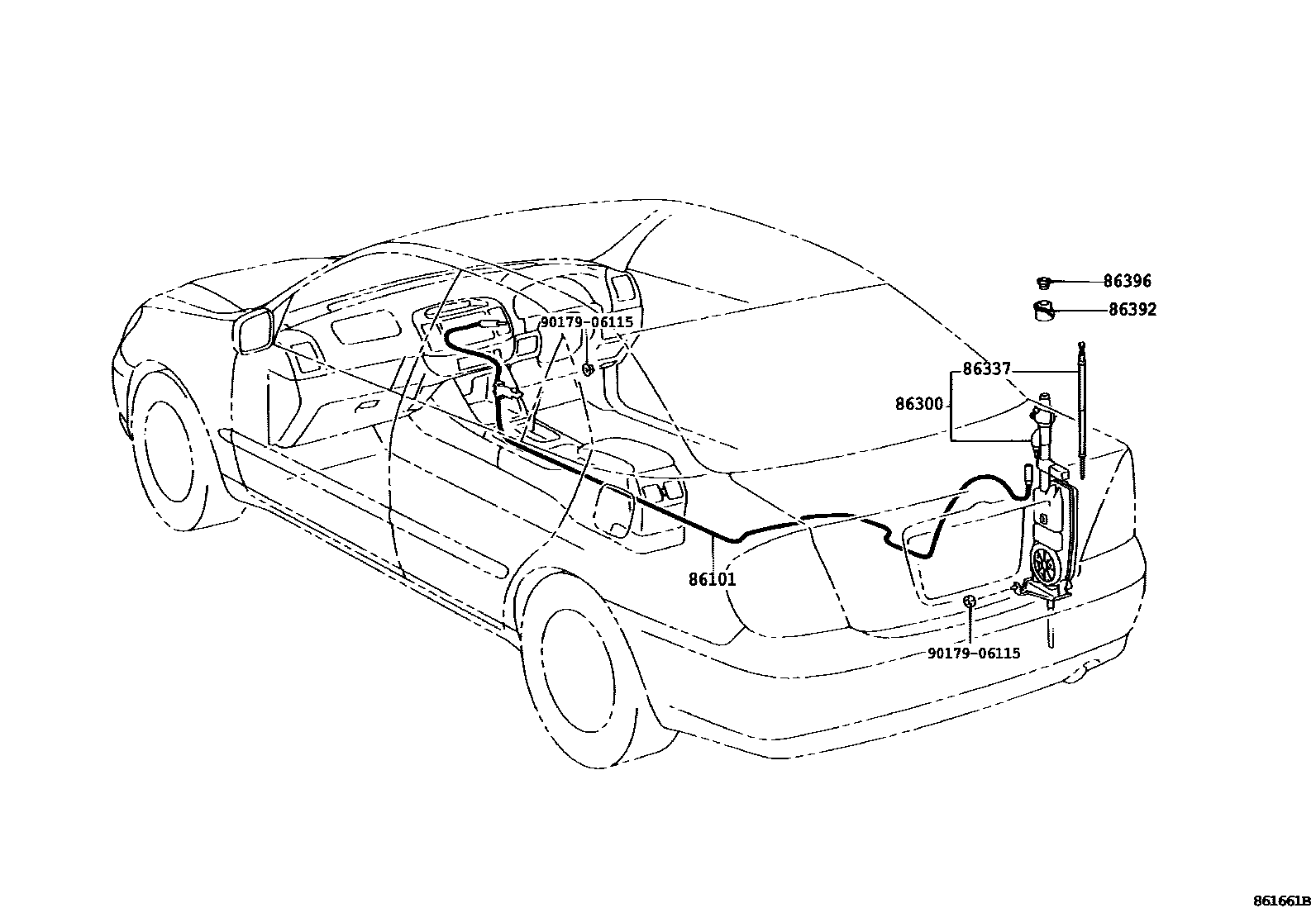 Toyota CAMRY antenna EPC diagram — 861661B