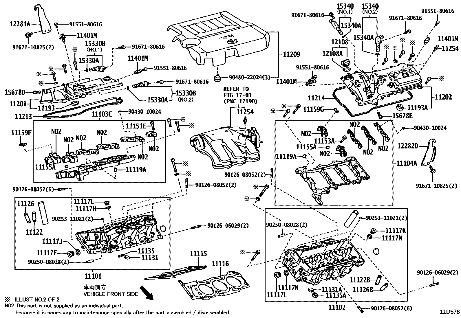 Toyota CAMRY Cylinder Head EPC diagram — 11D578