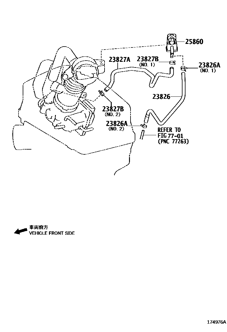 Toyota CAMRY vacuum tube EPC diagram — 174976A