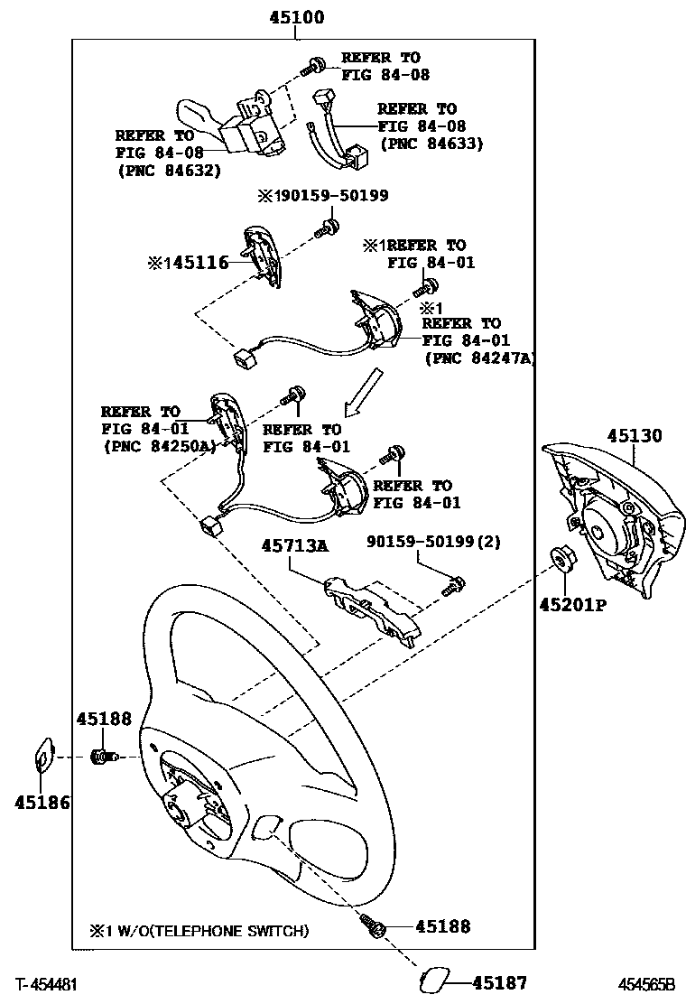 Toyota CAMRY Steering Wheel EPC diagram — 454565B