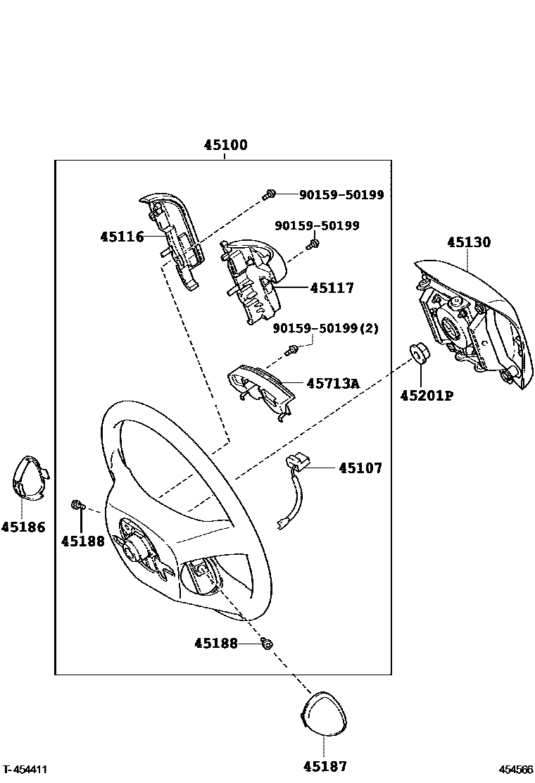 Toyota CAMRY Steering Wheel EPC diagram — 454566