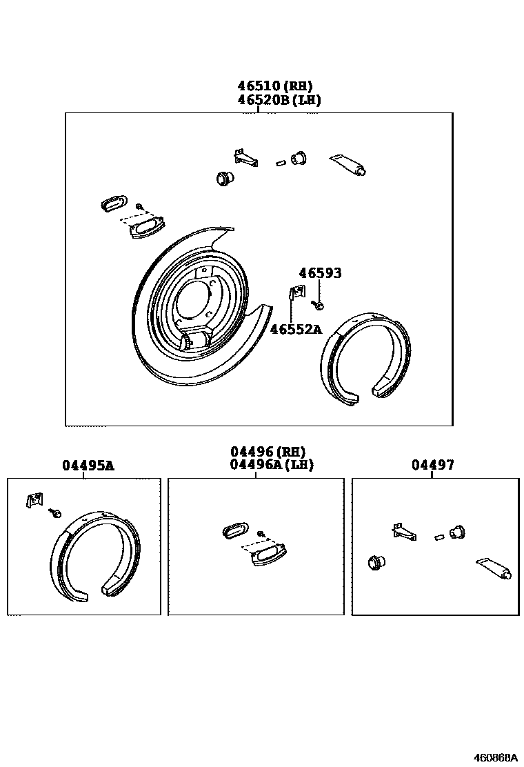Toyota CAMRY Parking Brake & Cable EPC diagram — 460868A