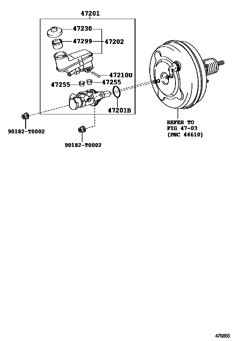 Toyota CAMRY 制动总泵 EPC diagram — 476855