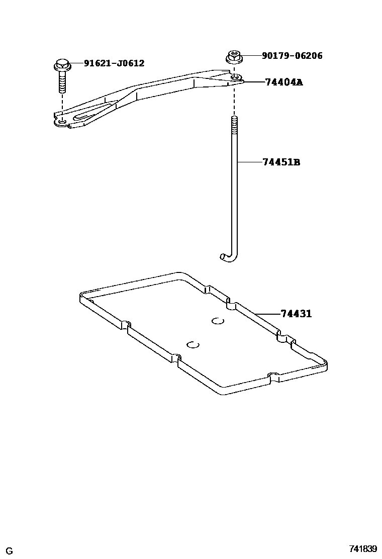 Toyota CAMRY battery holder EPC diagram — 741839
