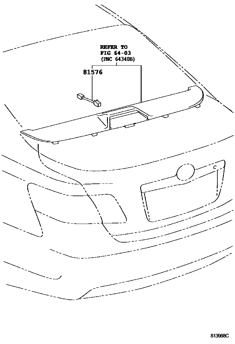 Toyota CAMRY 高位刹车灯 EPC diagram — 813988C