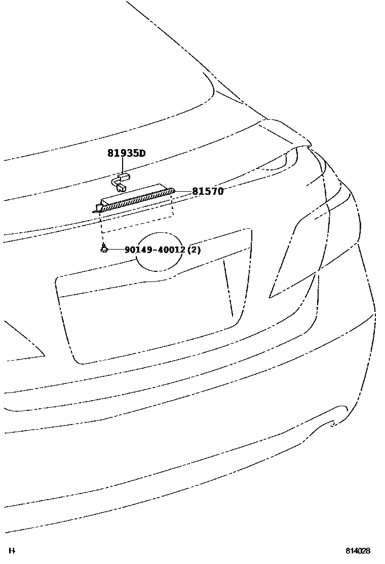 Toyota CAMRY 高位刹车灯 EPC diagram — 814028