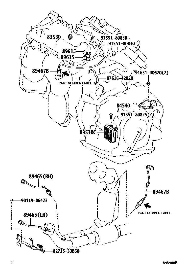 Toyota CAMRY 开关和继电器和ECU EPC diagram — 848466B