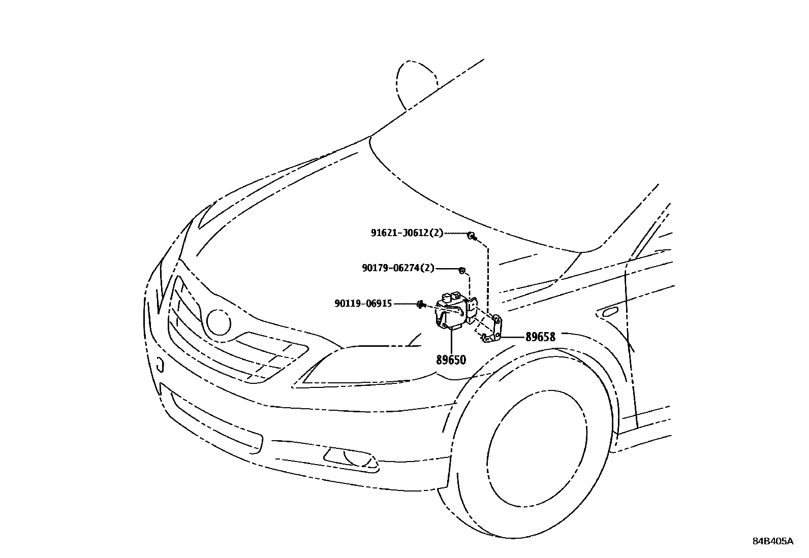 Toyota CAMRY 开关和继电器和ECU EPC diagram — 84B405A