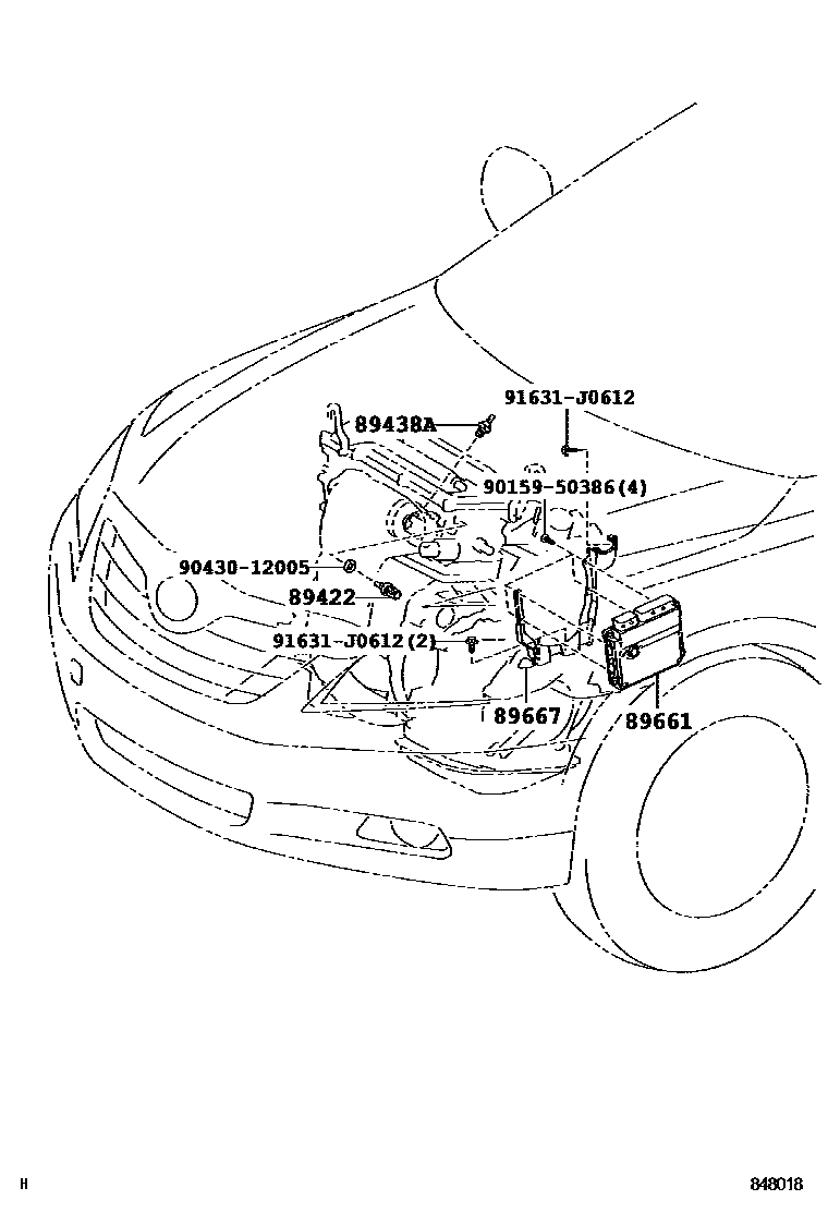 Toyota CAMRY 电子燃油喷射系统 EPC diagram — 848018